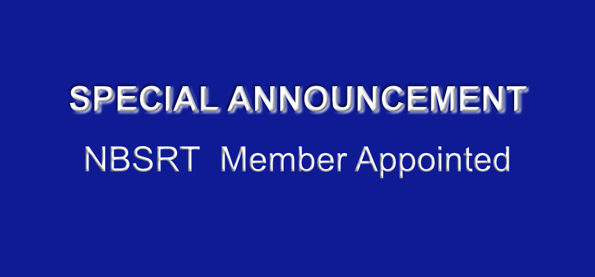NBSRT Past President Appointed