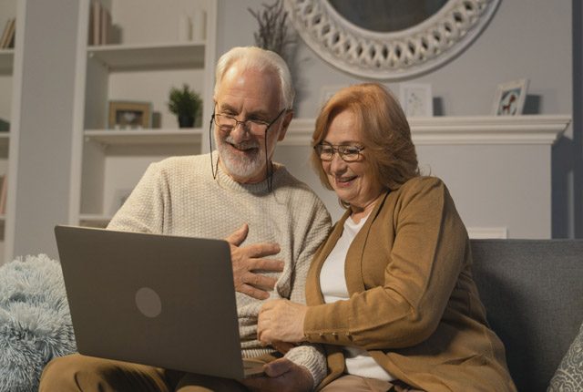 Man and woman at computer